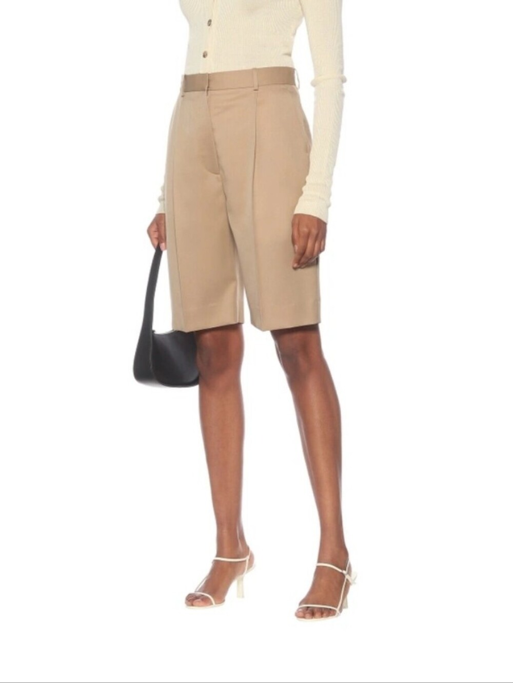 The Row Beige Wool Marco Knee Length Bermuda Shorts Sz 4